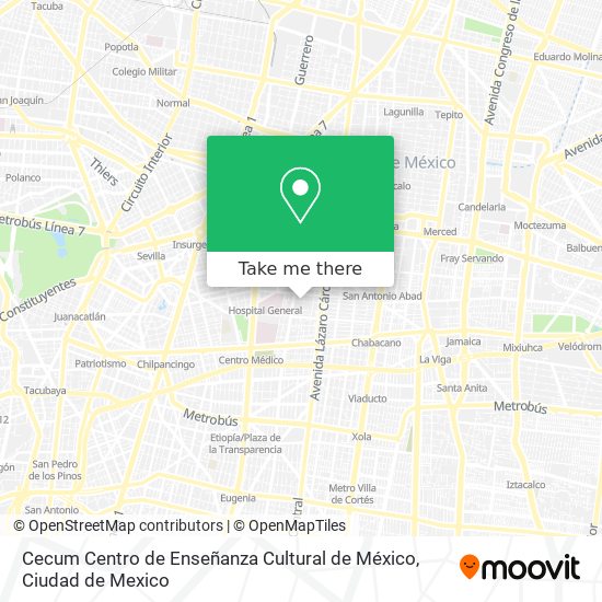 Mapa de Cecum Centro de Enseñanza Cultural de México