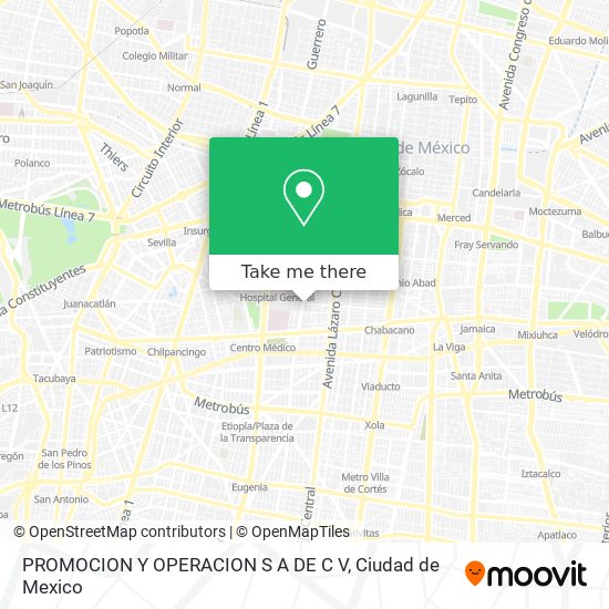 Mapa de PROMOCION Y OPERACION S A DE C V