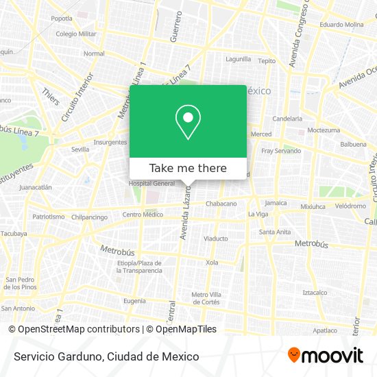 Servicio Garduno map