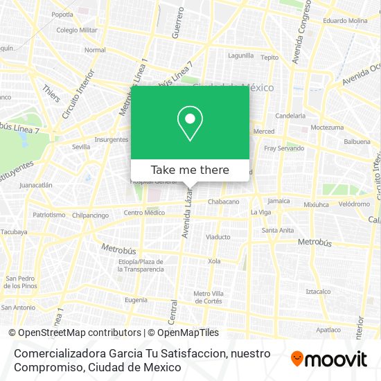 Mapa de Comercializadora Garcia Tu Satisfaccion, nuestro Compromiso