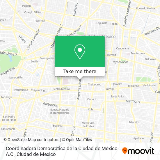 Coordinadora Democrática de la Ciudad de México A.C. map