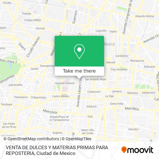 VENTA DE DULCES Y MATERIAS PRIMAS PARA REPOSTERIA map