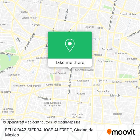 FELIX DíAZ SIERRA JOSE ALFREDO map