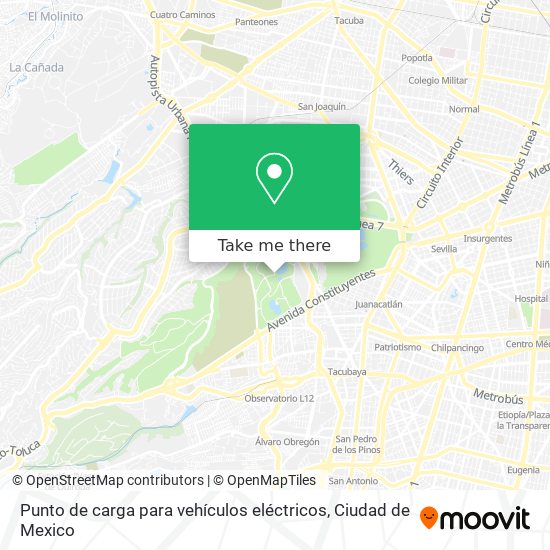Punto de carga para vehículos eléctricos map