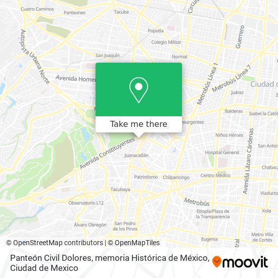 Panteón Civil Dolores, memoria Histórica de México map