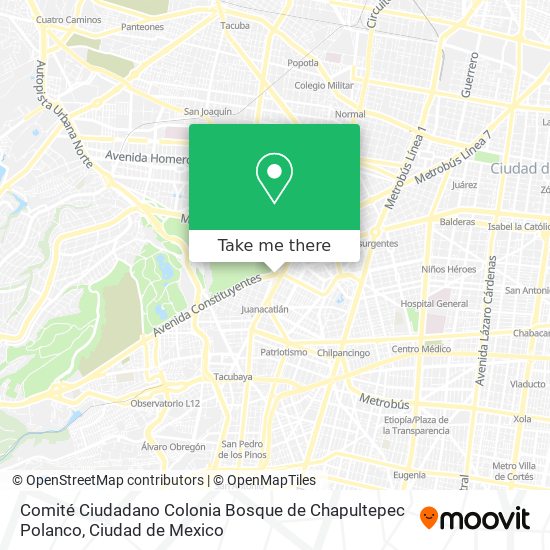 Comité Ciudadano Colonia Bosque de Chapultepec Polanco map