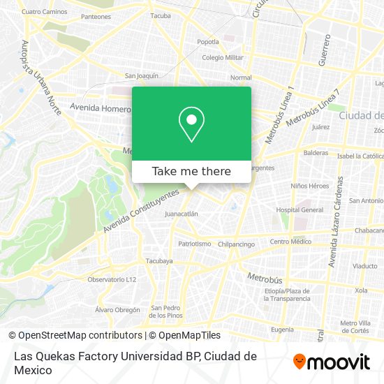 Mapa de Las Quekas Factory Universidad BP