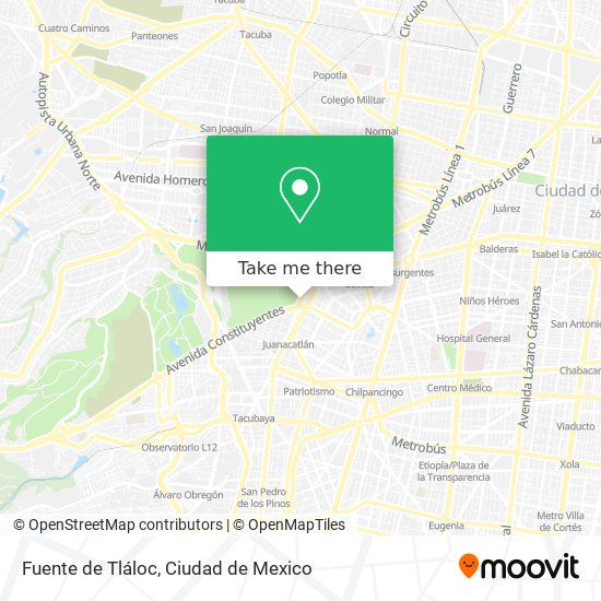 Fuente de Tláloc map