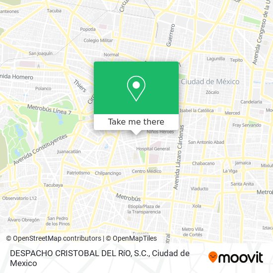 DESPACHO CRISTOBAL DEL RíO, S.C. map