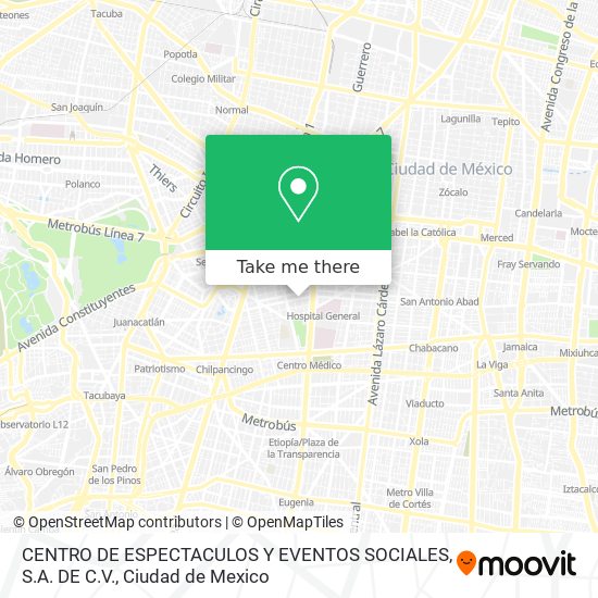 Mapa de CENTRO DE ESPECTACULOS Y EVENTOS SOCIALES, S.A. DE C.V.