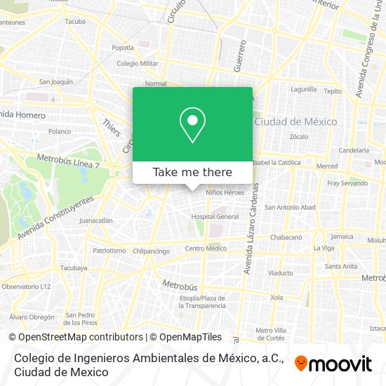 Mapa de Colegio de Ingenieros Ambientales de México, a.C.