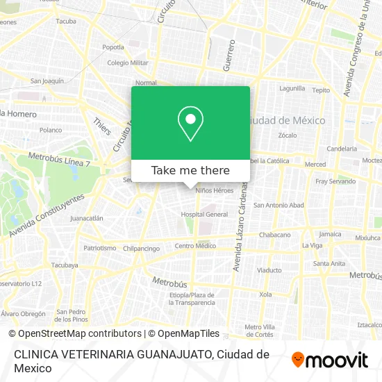 CLINICA VETERINARIA GUANAJUATO map