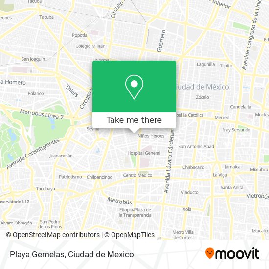 Mapa de Playa Gemelas