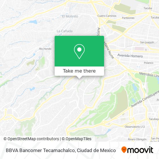 BBVA Bancomer Tecamachalco map