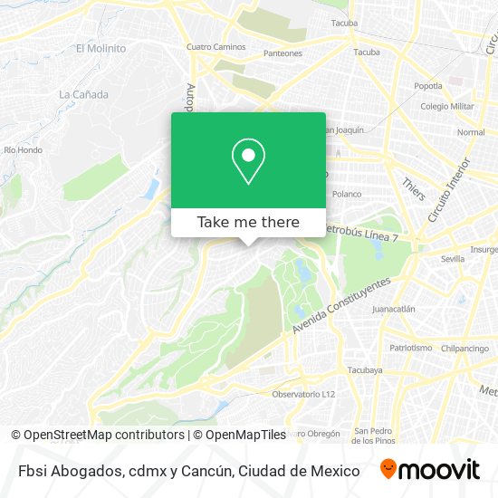 Mapa de Fbsi Abogados, cdmx y Cancún