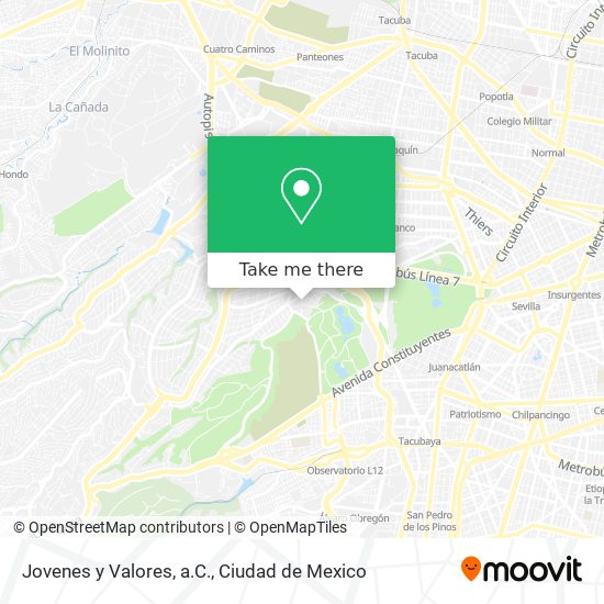 Jovenes y Valores, a.C. map