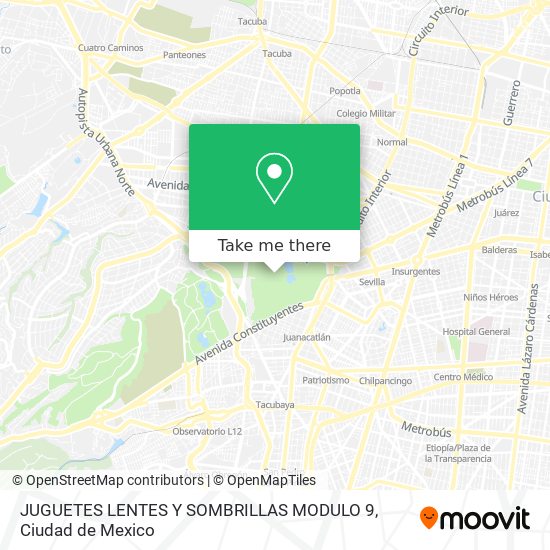 Mapa de JUGUETES LENTES Y SOMBRILLAS MODULO 9