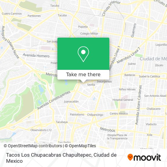 Tacos Los Chupacabras Chapultepec map