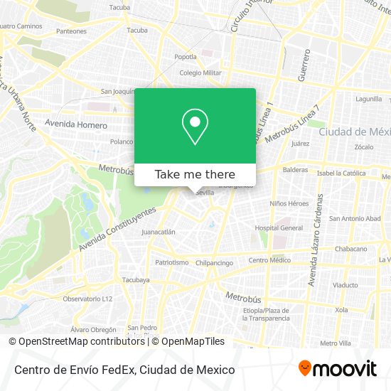 Centro de Envío FedEx map