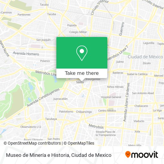 Mapa de Museo de Minería e Historia