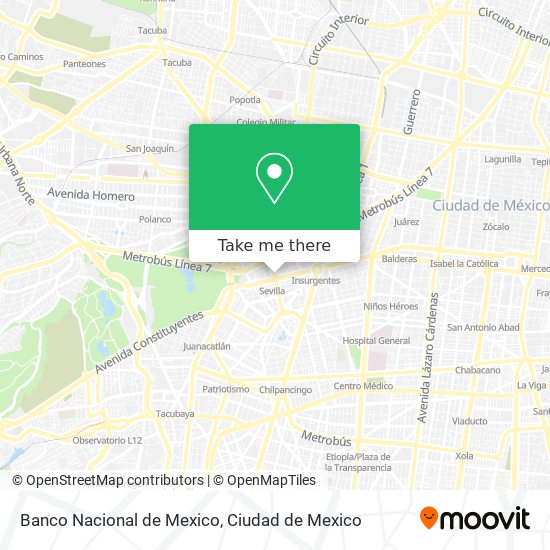 Mapa de Banco Nacional de Mexico