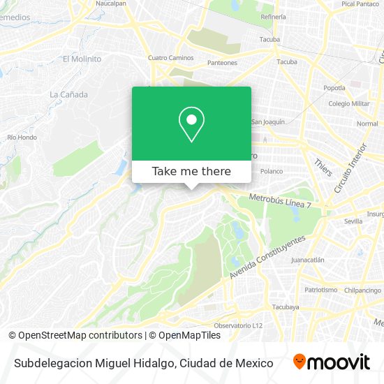 Mapa de Subdelegacion Miguel Hidalgo