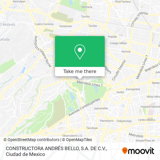 CONSTRUCTORA ANDRÉS BELLO, S.A. DE C.V. map