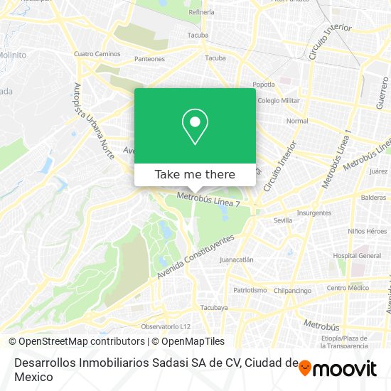 Mapa de Desarrollos Inmobiliarios Sadasi SA de CV