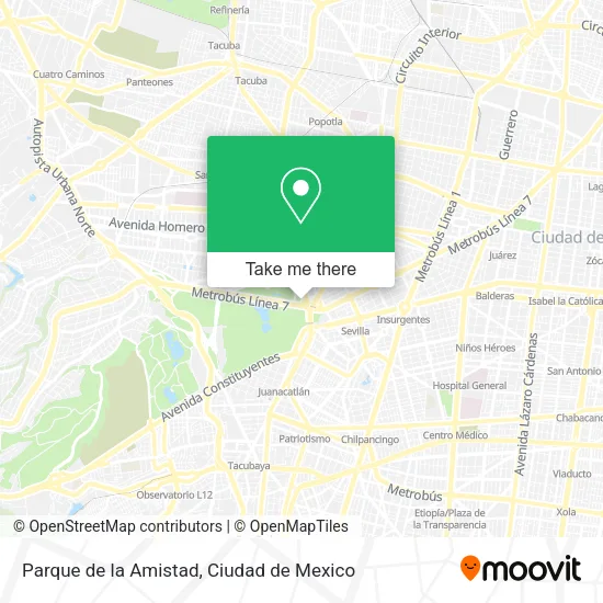 Parque de la Amistad map