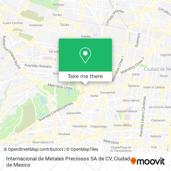 Internacional de Metales Preciosos SA de CV map