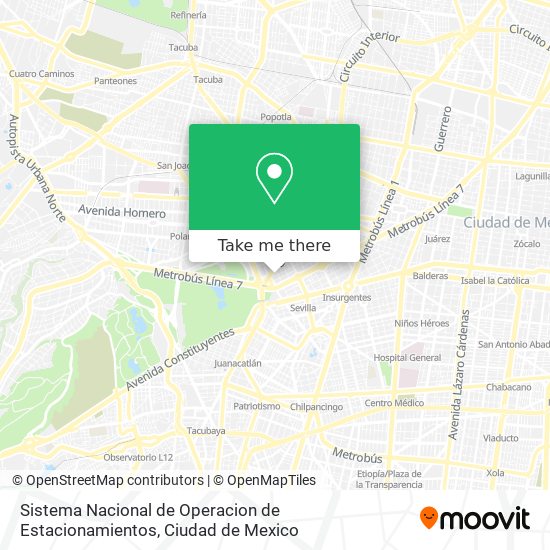 Sistema Nacional de Operacion de Estacionamientos map