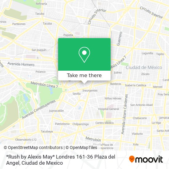 *Rush by Alexis May* Londres 161-36 Plaza del Angel map