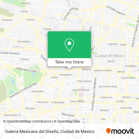 Mapa de Galeria Mexicana del Diseño