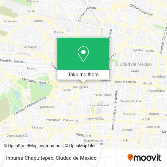 Inbursa Chapultepec map