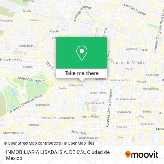 Mapa de INMOBILIARIA LISADA, S.A. DE C.V.