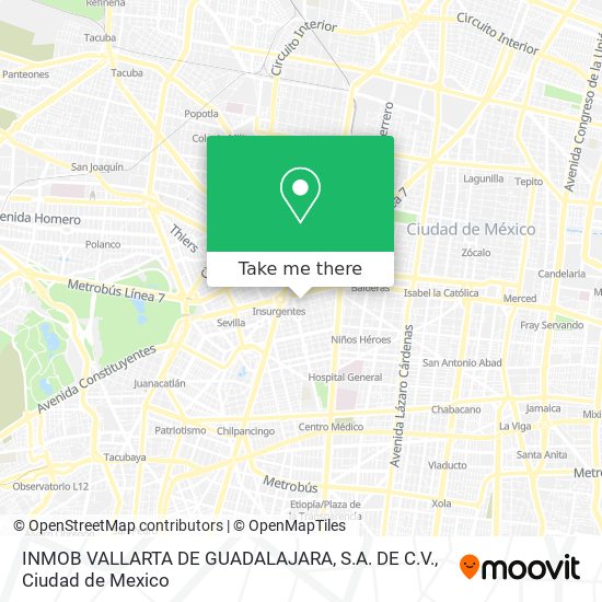 Mapa de INMOB VALLARTA DE GUADALAJARA, S.A. DE C.V.