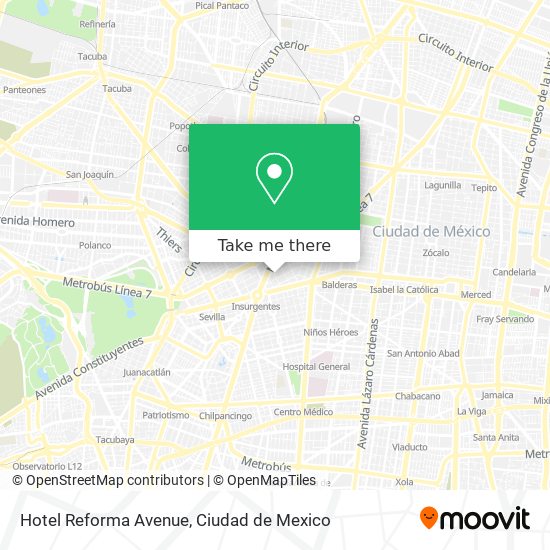 Hotel Reforma Avenue map