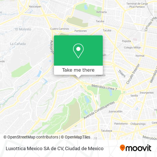 Mapa de Luxottica Mexico SA de CV