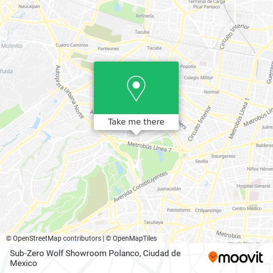 Sub-Zero Wolf Showroom Polanco map