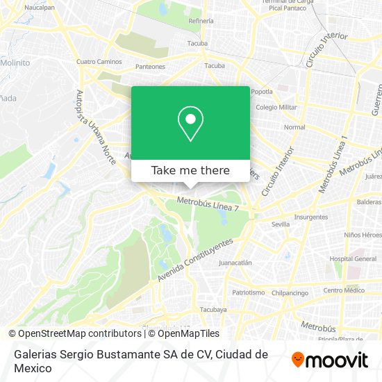 Galerias Sergio Bustamante SA de CV map