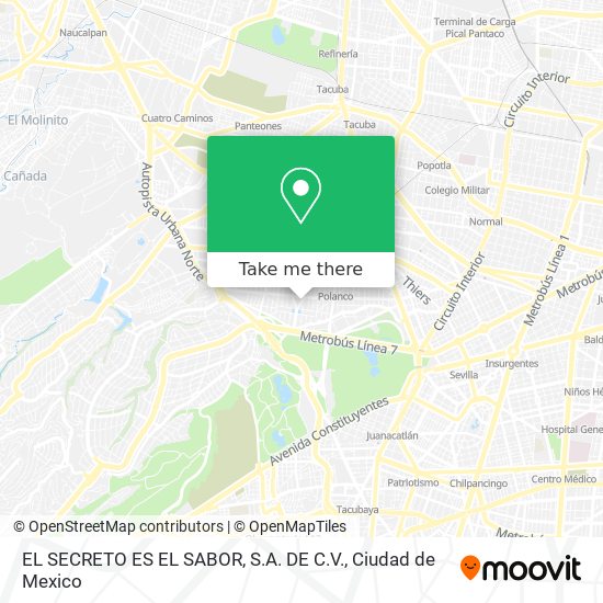 Mapa de EL SECRETO ES EL SABOR, S.A. DE C.V.