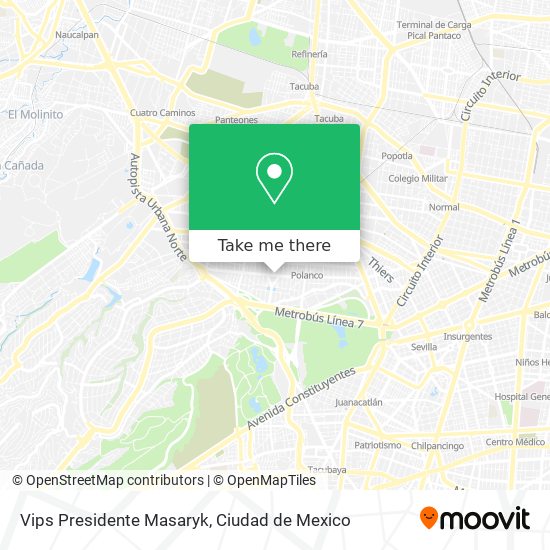 Vips Presidente Masaryk map