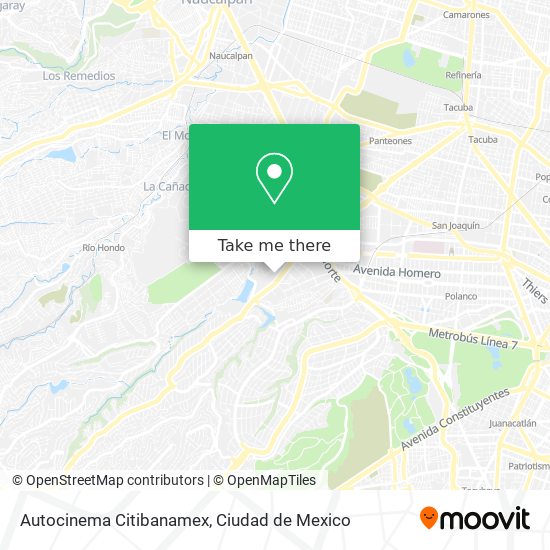 Mapa de Autocinema Citibanamex