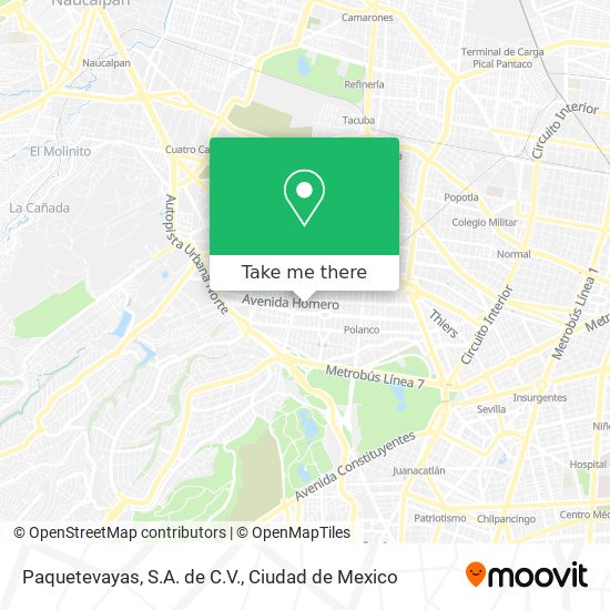 Mapa de Paquetevayas, S.A. de C.V.