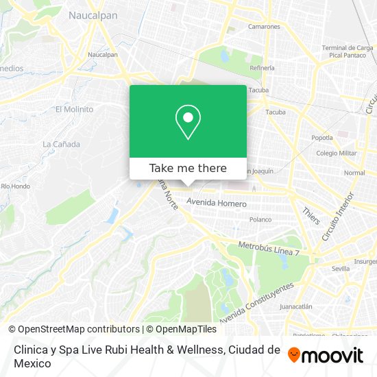 Mapa de Clinica y Spa Live Rubi Health & Wellness