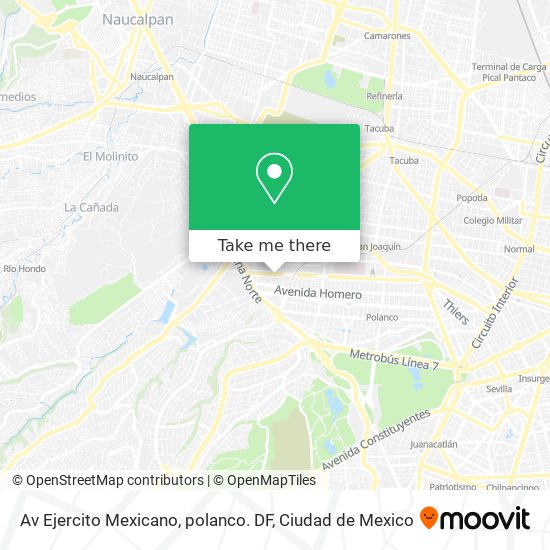 Mapa de Av Ejercito Mexicano, polanco. DF