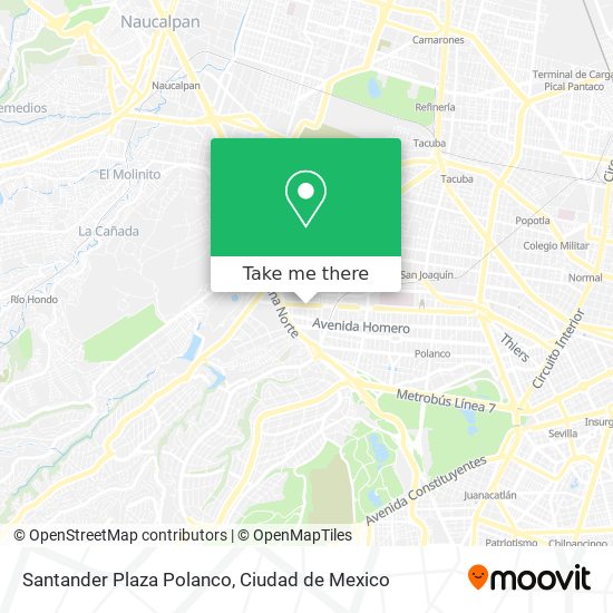 Santander Plaza Polanco map