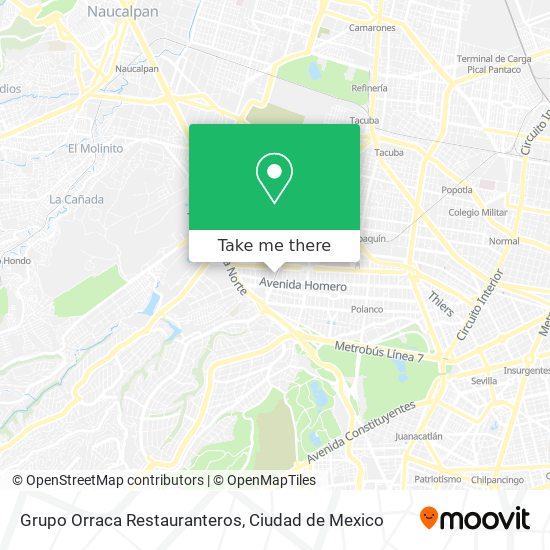Mapa de Grupo Orraca Restauranteros
