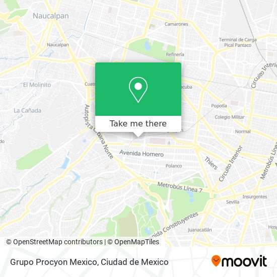 Grupo Procyon Mexico map