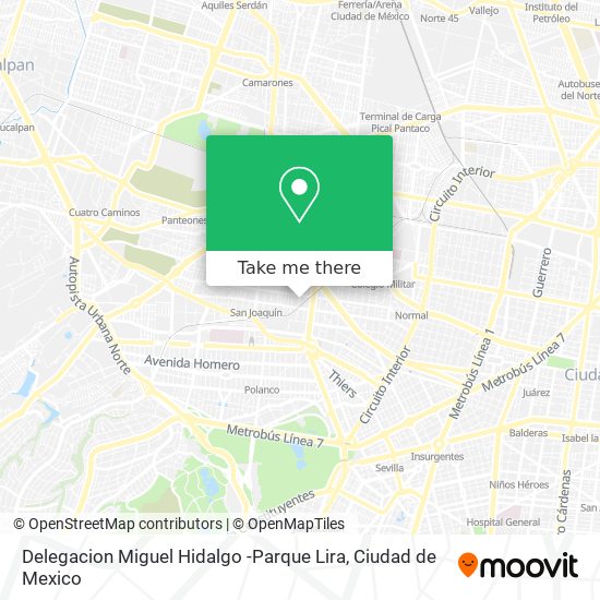 Delegacion Miguel Hidalgo -Parque Lira map